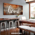 تابلوه لون خشبى home